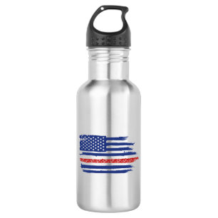 U.S. Flag Cycling Stainless Steel Water Bottle