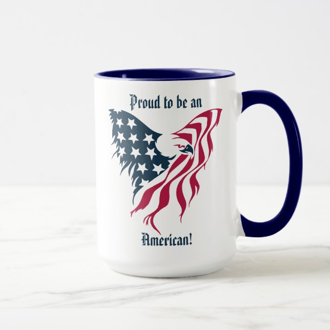 "U.S. Flag Eagle" Customizable Coffee/Tea Mug (Right)