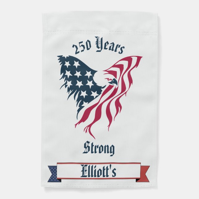 "U.S. Flag Eagle" Customizable Garden Flag (Front)