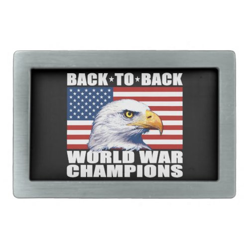 US Flag  Eagle World War Champions Belt Buckle