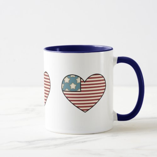 US Flag_Heart Shape Mug