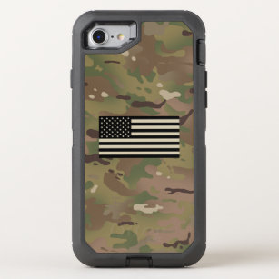 U.S. Flag Military Camouflage OtterBox Defender iPhone SE/8/7 Case
