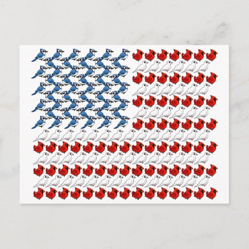 US Flag of Birds Postcard