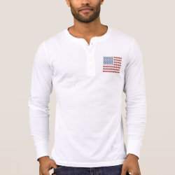 U.S. Flag of Birds Men's Canvas Henley Long Sleeve Shirt