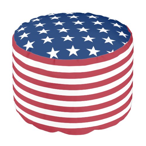 US Flag Patriotic Pouf