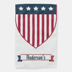 "U.S. Flag Shield" Customizable Garden Flag
