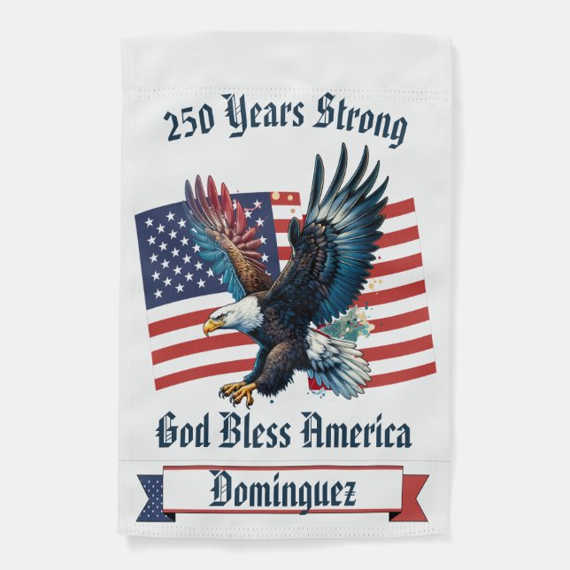 "U.S. Flag with Eagle" Customizable Garden Flag (Front)