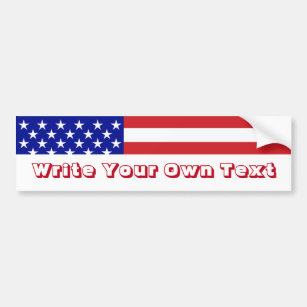 U.S. Flag - Write Your Own Text Bumper Sticker