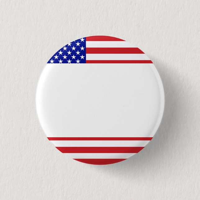 U.S. Flag - Write Your Own Text Button (Front)