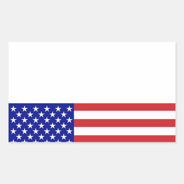 U.S. Flag - Write Your Own Text Rectangular Sticker (Front)