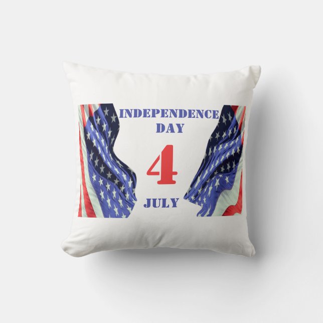 U.S flags for Independence Day, 4th of July  Throw Pillow (Front)