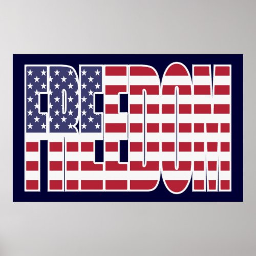 US Freedom Flag Poster medium