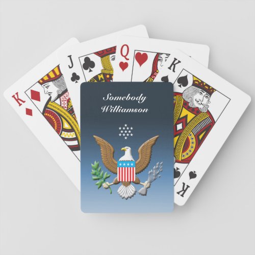 US Great Seal Symbol Patriotic personalized Playing Cards