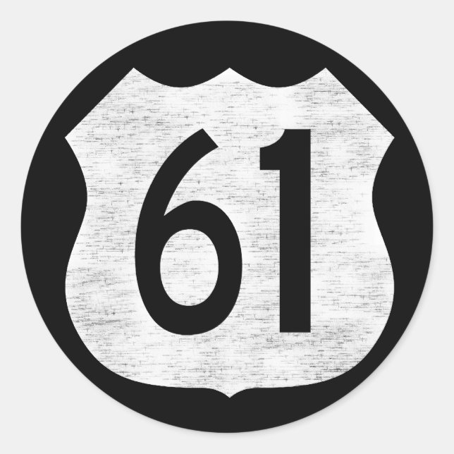 U.S. Highway 61 Route Sign Classic Round Sticker (Front)