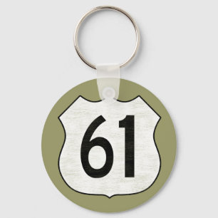 U.S. Highway 61 Route Sign Keychain