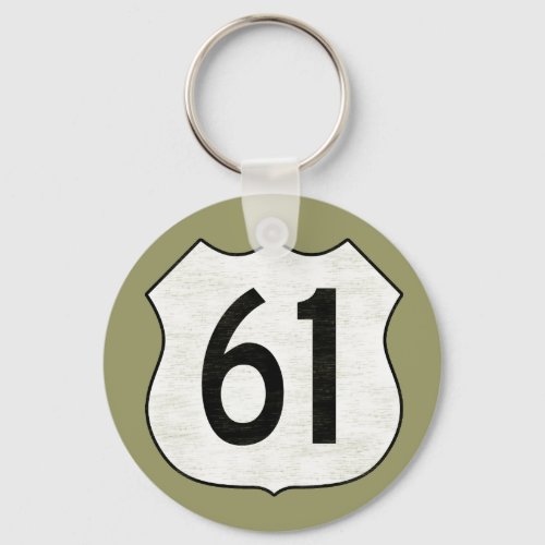 US Highway 61 Route Sign Keychain