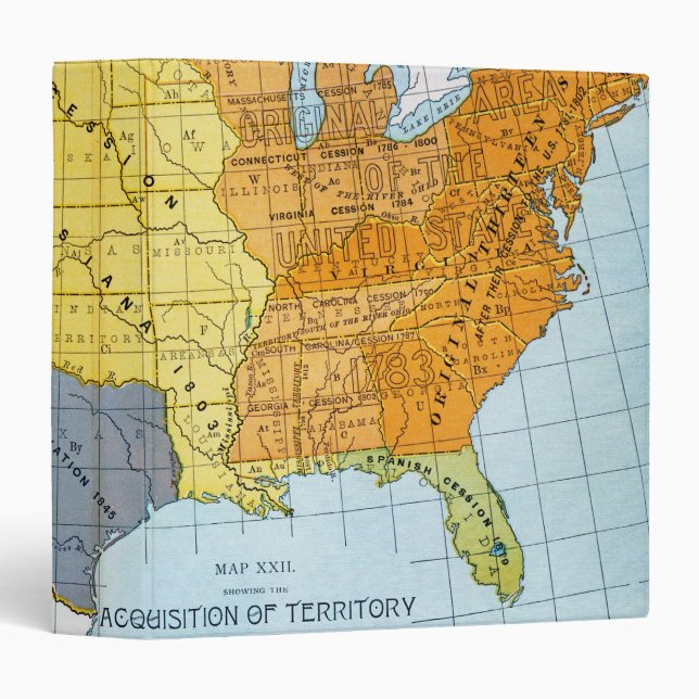 U.S. MAP, 1776-1884 3 RING BINDER (Front/Spine)
