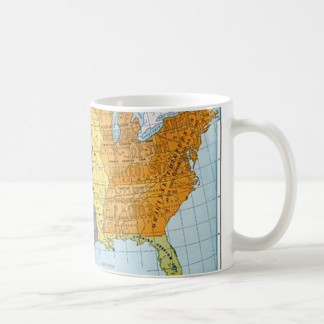 U.S. MAP, 1776-1884 COFFEE MUG (Right)