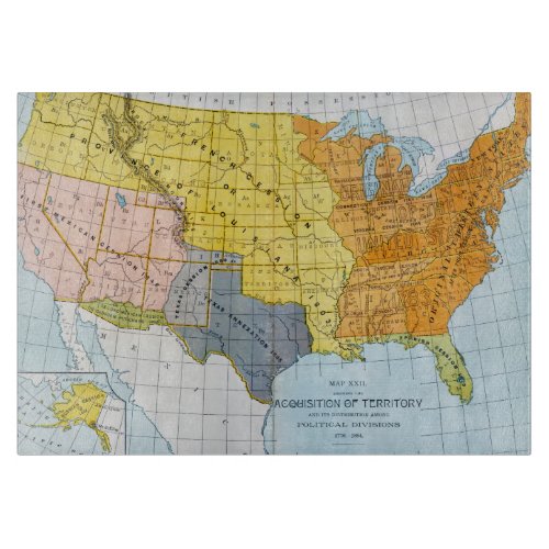 US MAP 1776_1884 CUTTING BOARD