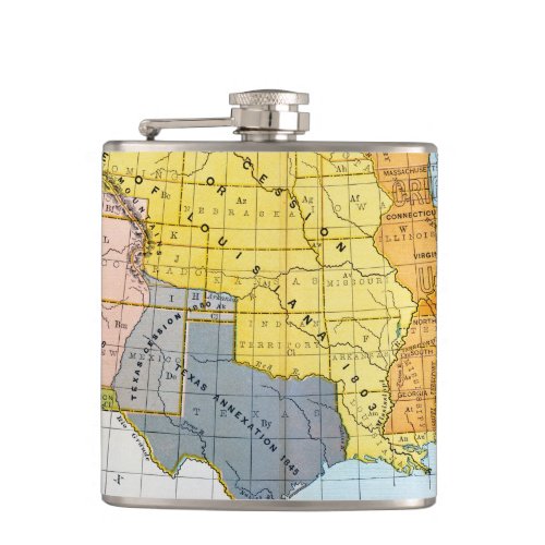 US MAP 1776_1884 FLASK