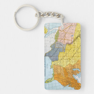 U.S. MAP, 1776-1884 KEYCHAIN
