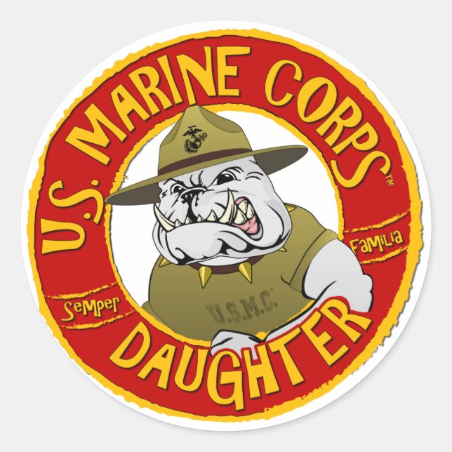 U.S. Marine Corps Daughter Classic Round Sticker (Front)
