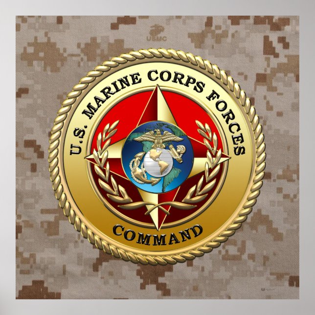 U.S. Marine Corps Forces Command (MARFORCOM) [3D] Poster (Front)