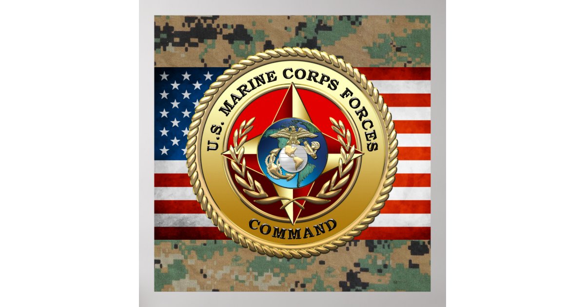 U.S. Marine Corps Forces Command (MARFORCOM) [3D] Poster | Zazzle