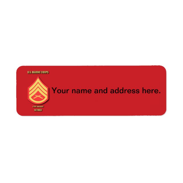 U.S. Marine Corps Staff Sergeant Label (Front)