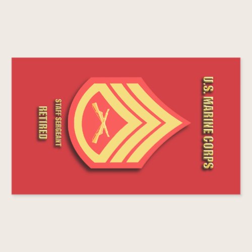 U.S. Marine Corps Staff Sergeant Rectangular Sticker