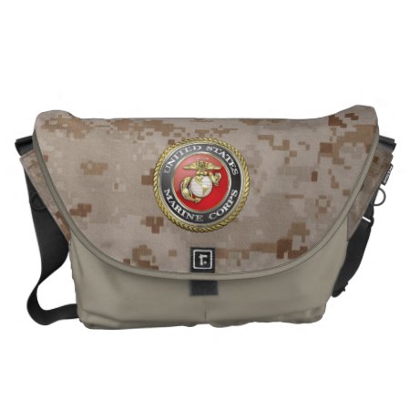 U.s. Marine Corps (usmc) Emblem [3d] Messenger Bag