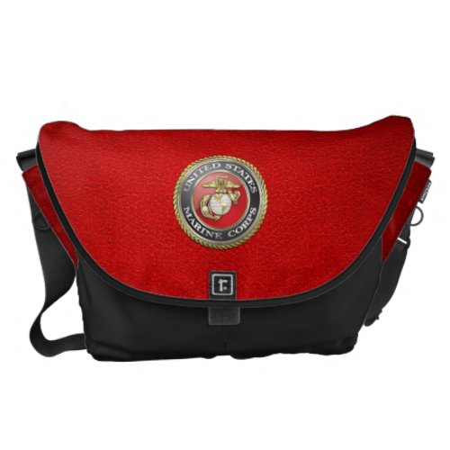 US Marine Corps USMC Emblem 3D Messenger Bag