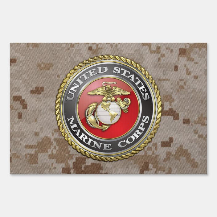 U S Marine Corps Usmc Emblem 3d Yard Sign Zazzle Com