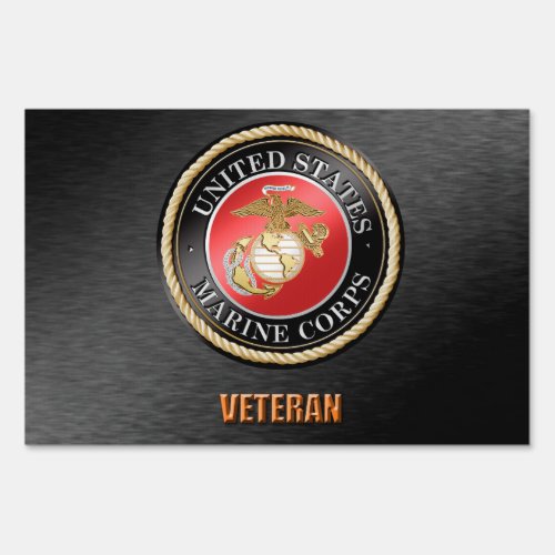 US Marine Corps Veteran Yard Sign