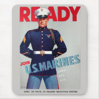 U.S. Marine Corps Vintage WWII "Ready" Poster