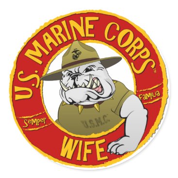U.S. Marine Corps Wife Classic Round Sticker U.S. Marine Corps Wife Classic Round Sticker