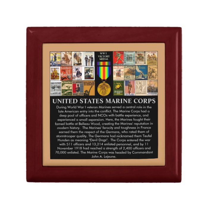 U.S. Marine Corps World War 1 Recruiting Posters Trinket Box