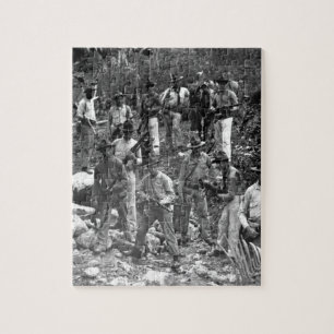 U.S. Marines and guide in search of bandits. Hait Jigsaw Puzzle