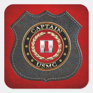U.S. Marines: Captain (USMC Capt) [3D] Square Sticker