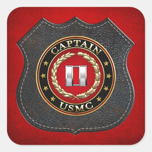 U.S. Marines: Captain (USMC Capt) [3D] Square Sticker (Front)