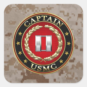 U.S. Marines: Captain (USMC Capt) [3D] Square Sticker