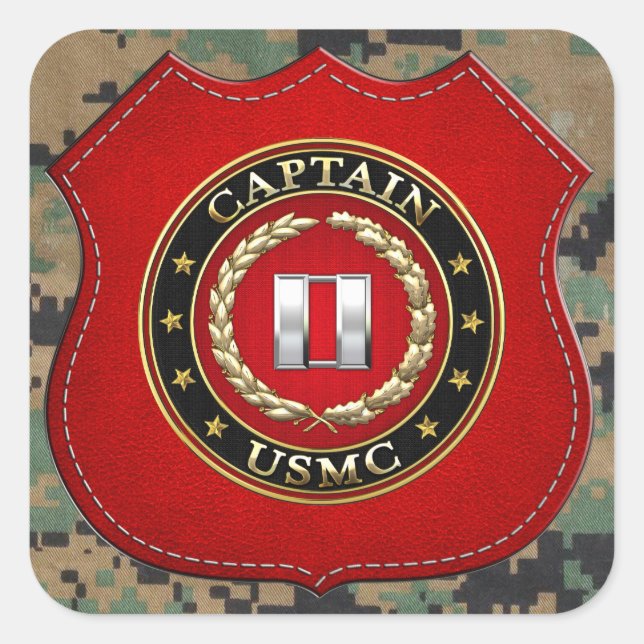 U.S. Marines: Captain (USMC Capt) [3D] Square Sticker (Front)