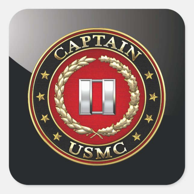 U.S. Marines: Captain (USMC Capt) [3D] Square Sticker (Front)