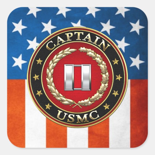 U.S. Marines: Captain (USMC Capt) [3D] Square Sticker (Front)