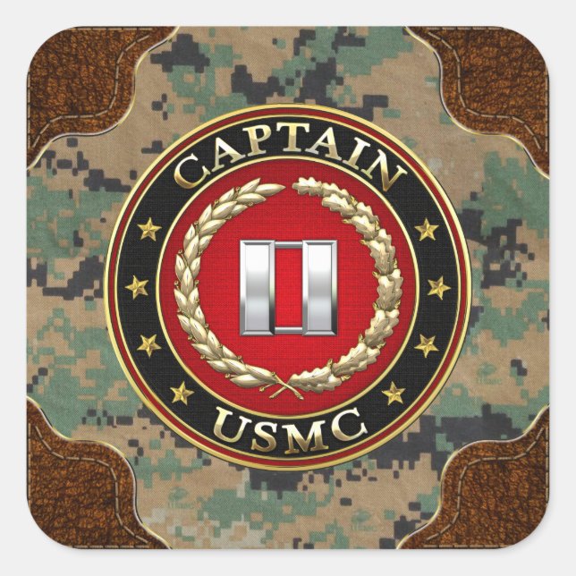 U.S. Marines: Captain (USMC Capt) [3D] Square Sticker (Front)