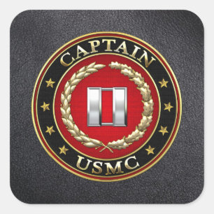 U.S. Marines: Captain (USMC Capt) [3D] Square Sticker