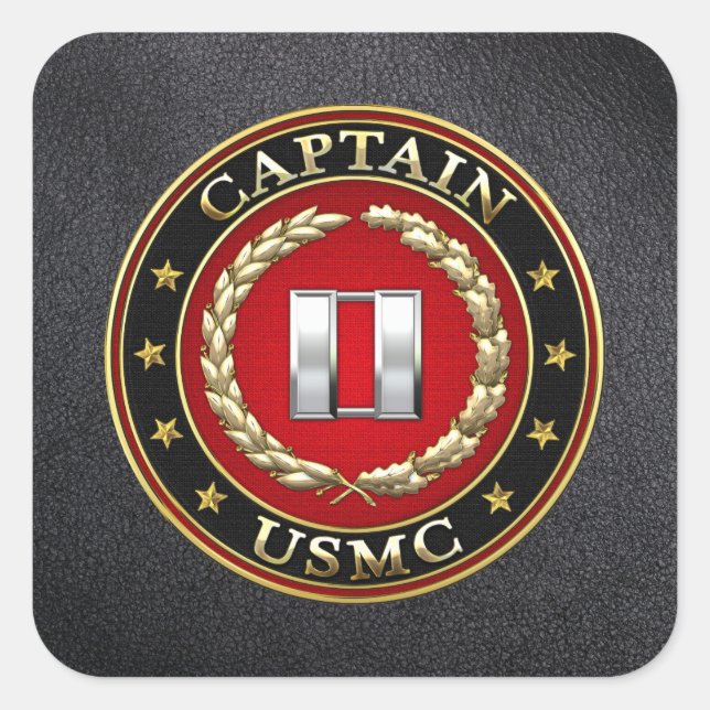 U.S. Marines: Captain (USMC Capt) [3D] Square Sticker (Front)