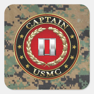 U.S. Marines: Captain (USMC Capt) [3D] Square Sticker