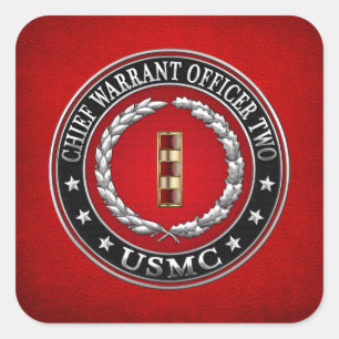U.S. Marines: Chief Warrant Two (USMC CWO-2) [3D] Square Sticker