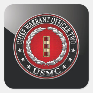 U.S. Marines: Chief Warrant Two (USMC CWO-2) [3D] Square Sticker